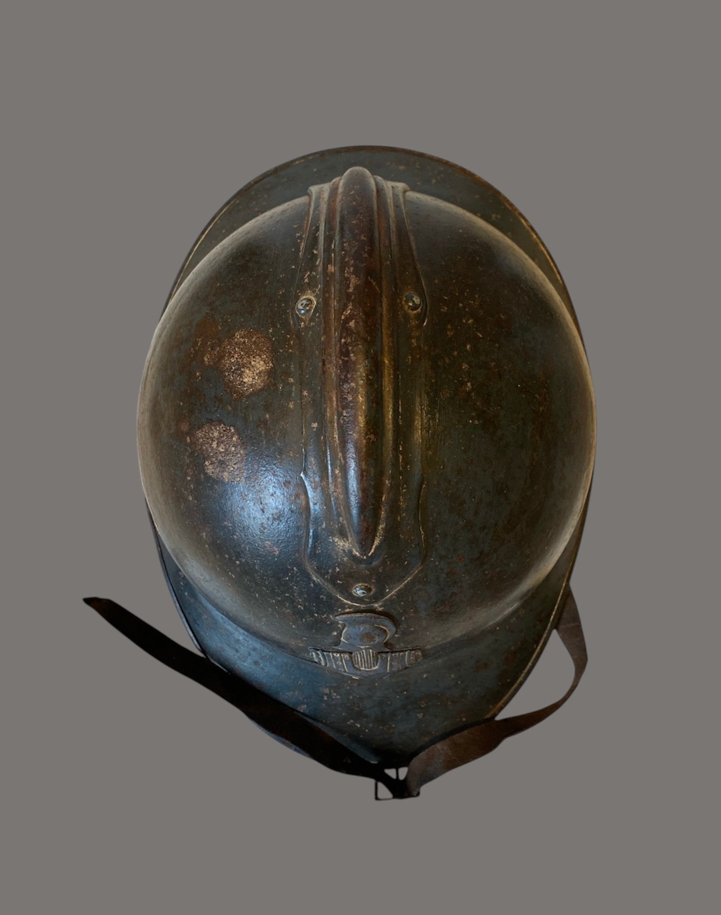 Helmet, WWI, French M1915, Adrian Engineers, RF Badge, Original Steel