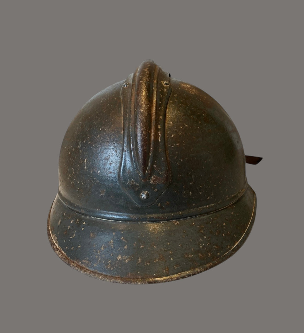 Helmet, WWI, French M1915, Adrian Engineers, RF Badge, Original Steel
