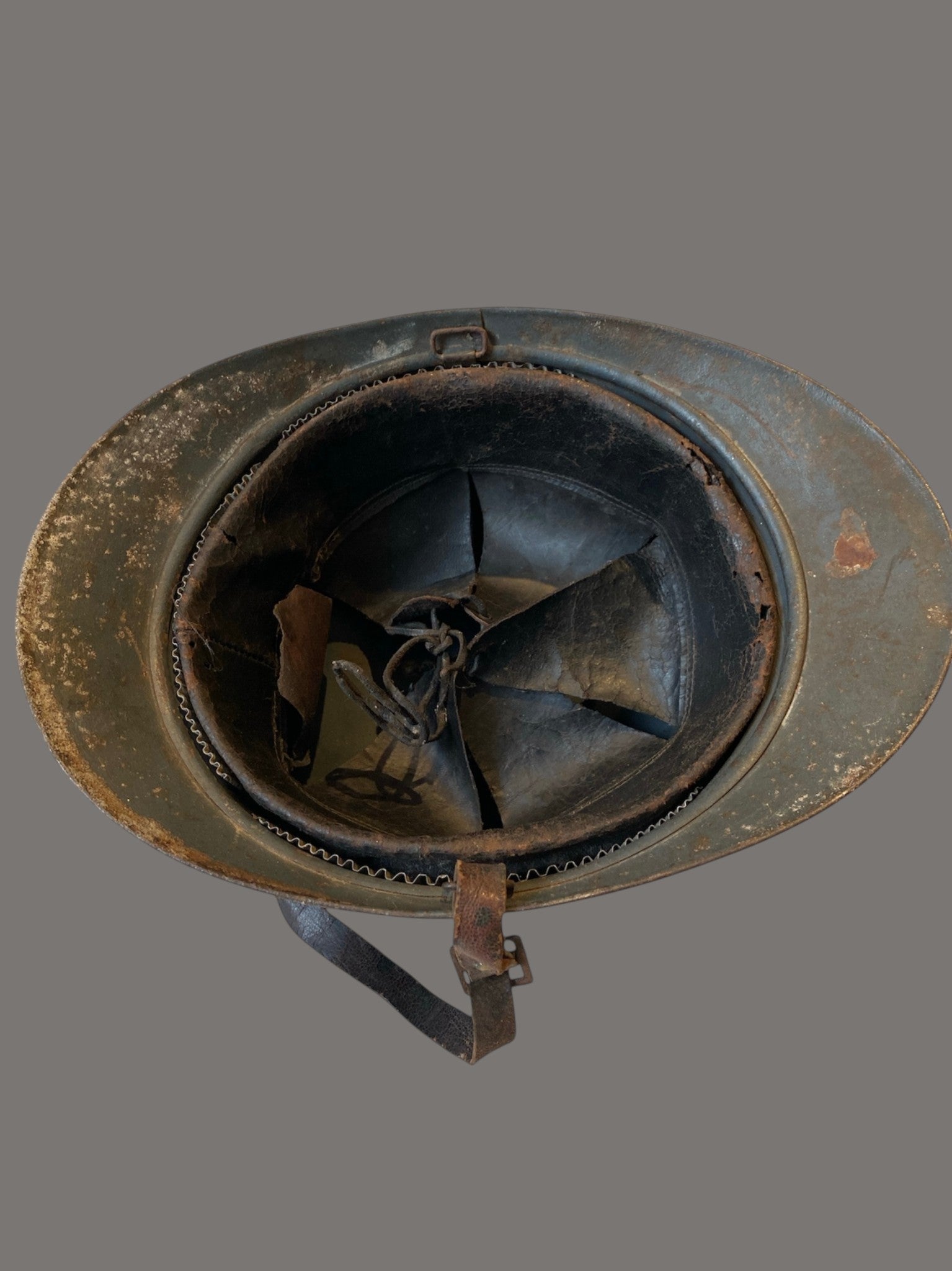 Helmet, WWI, French M1915, Adrian Engineers, RF Badge, Original Steel