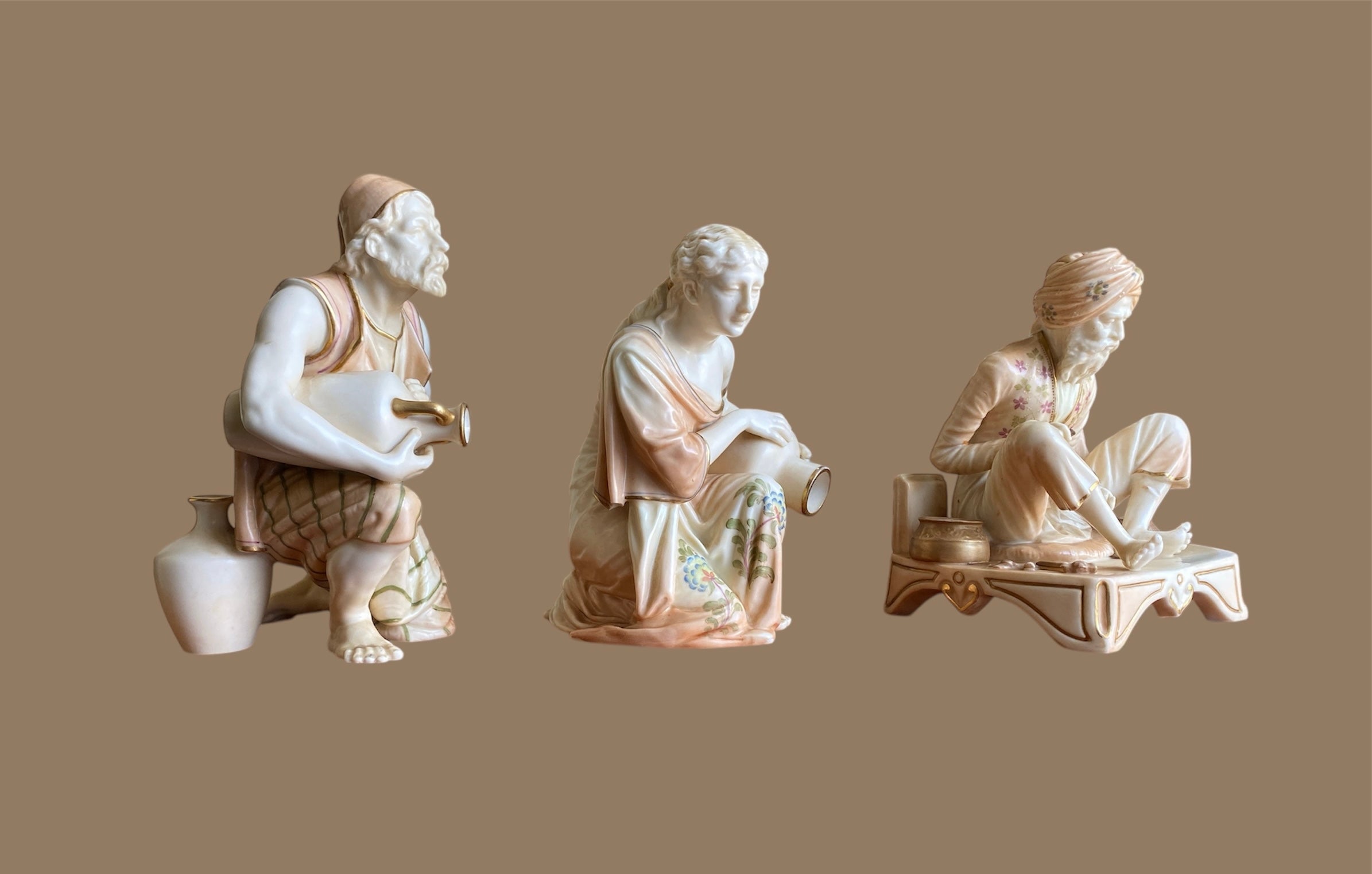 Antique Royal Worcester Set of 3 Figures