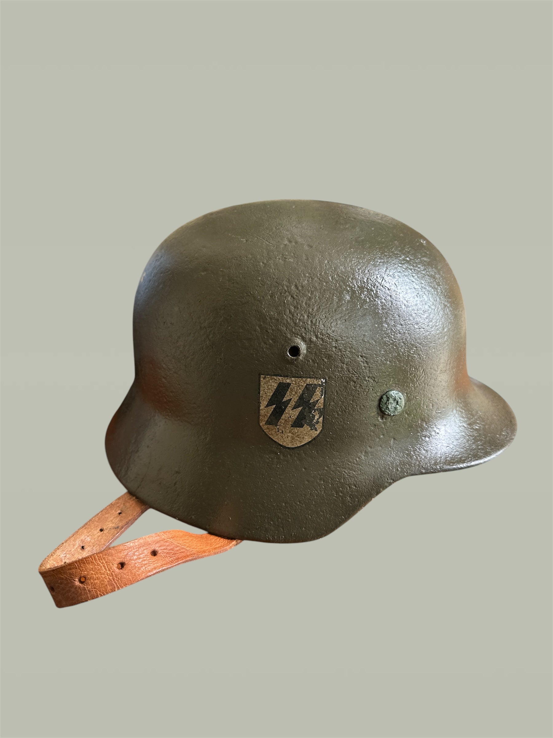 WWII German, M40 Helmet, ET62,Rare Waffen SS Double Decal, 1940 Dated Liner, Collector Grade