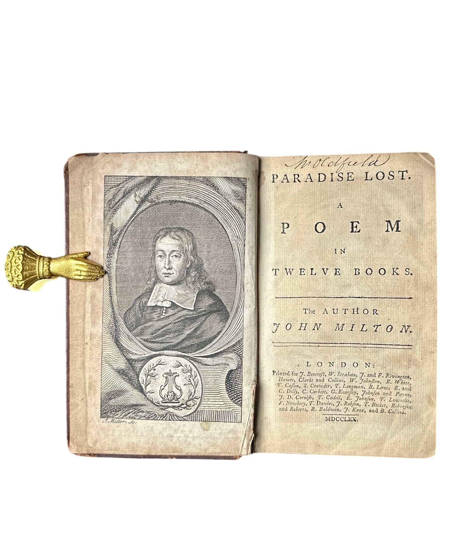 Rare 1770 Edition of JohnMilton's "PARADISE LOST" Illustrated by E HAYMAN