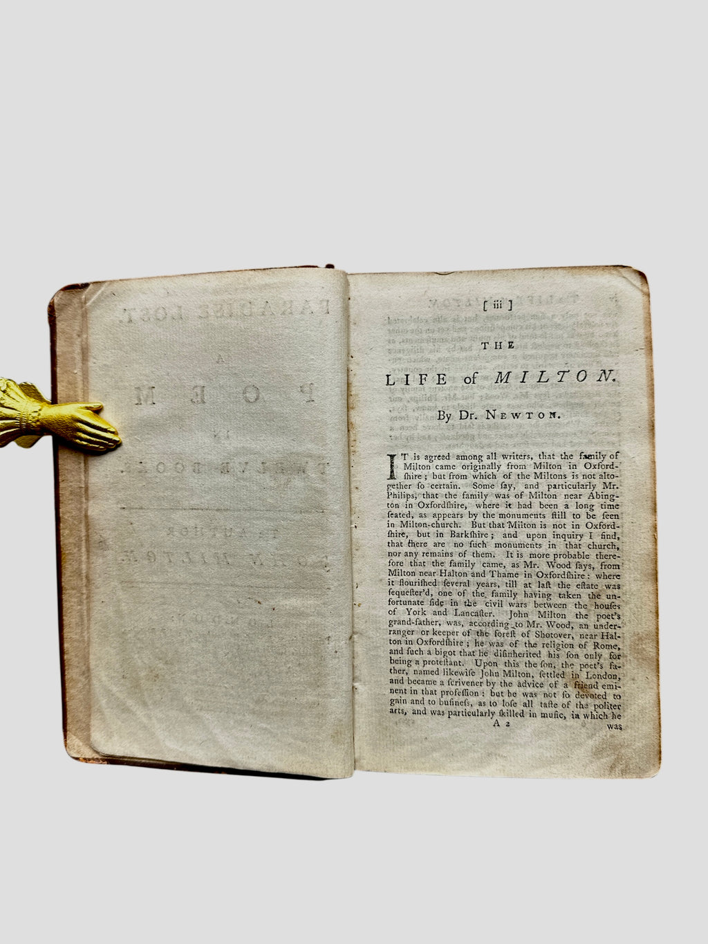 Rare 1770 Edition of JohnMilton's "PARADISE LOST" Illustrated by E HAYMAN