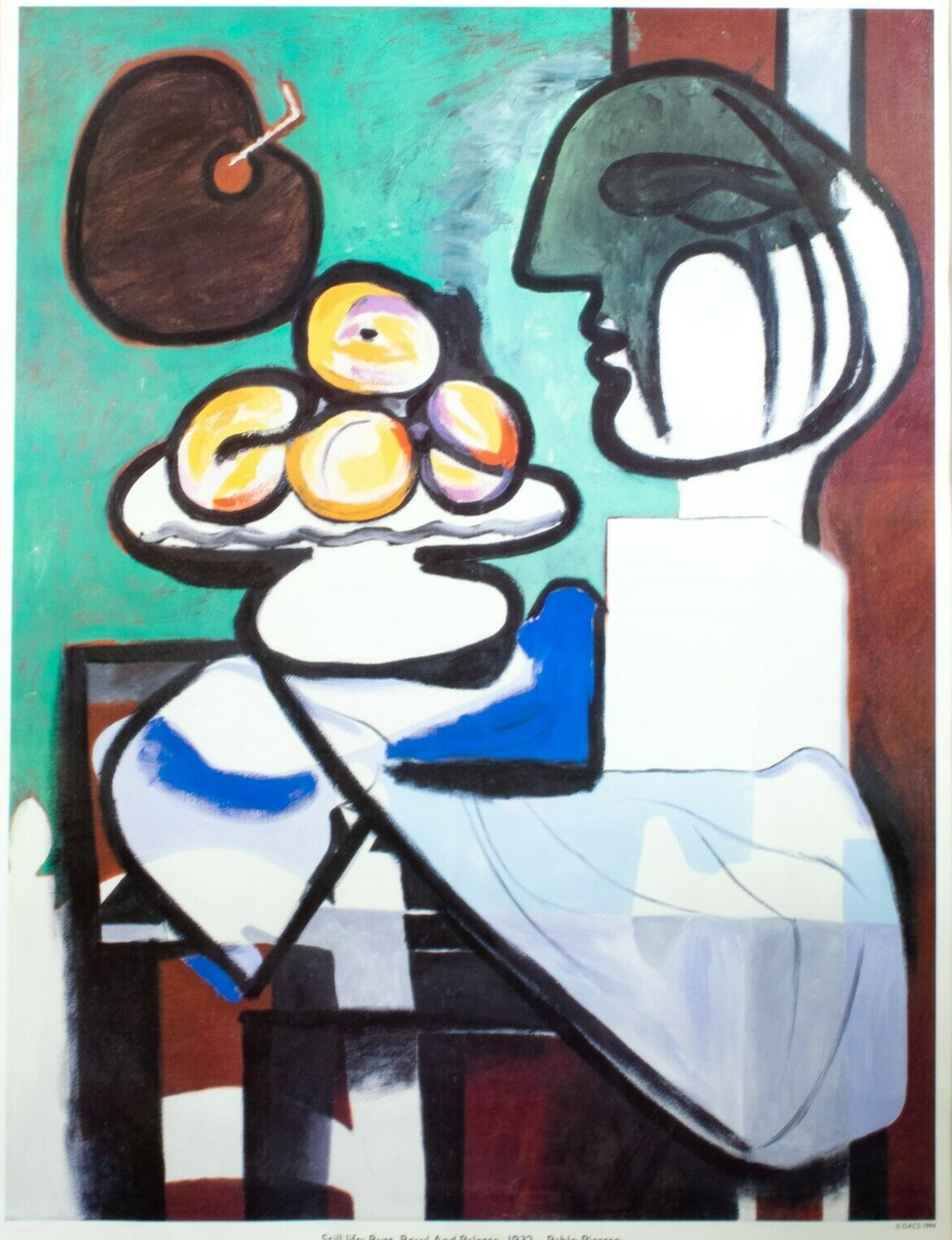 Pine Frame, with print,  Picasso, Bust Bowl and Pallette