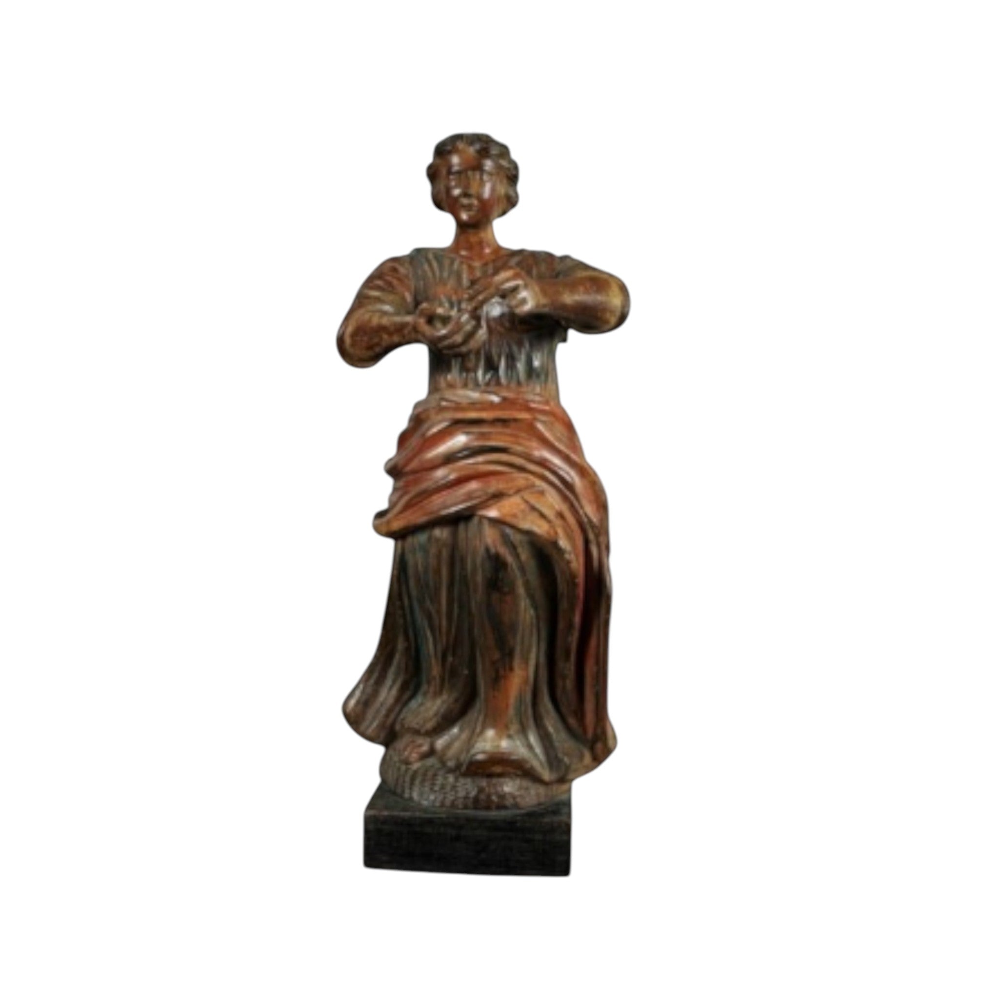 Antique Wood Figure, Saint, Italian, 18th Century