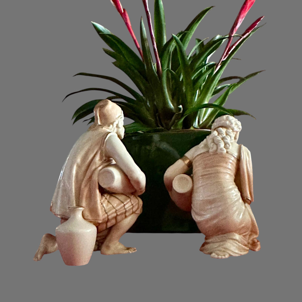 Antique,  Royal Worcester, Water Carrier Figures, Design by James Hadley, c. Late 19th“Early 20th Century