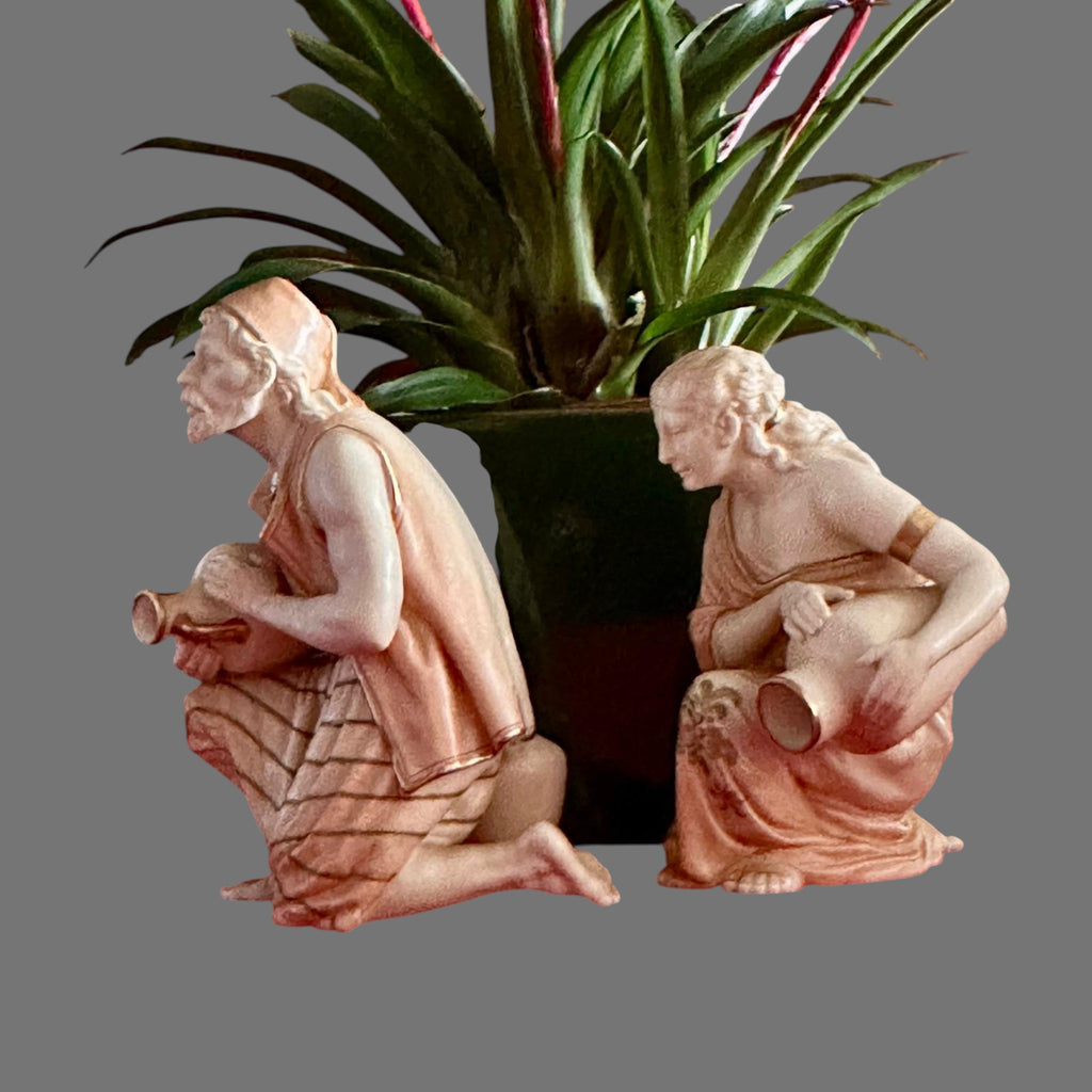 Antique,  Royal Worcester, Water Carrier Figures, Design by James Hadley, c. Late 19th“Early 20th Century