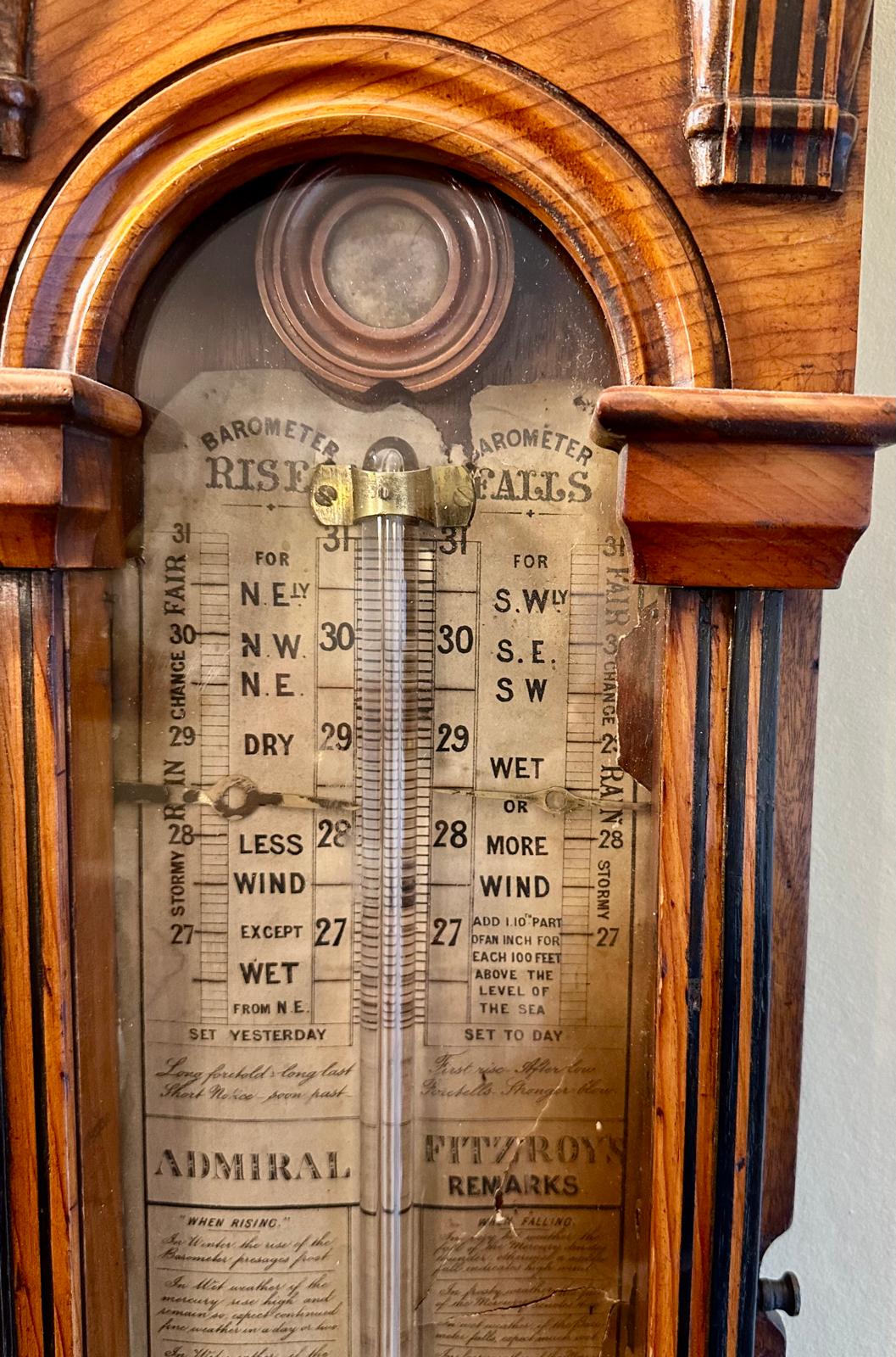 Barometer, Antique, Admiral Fitzroy, Victorian, Mahogany