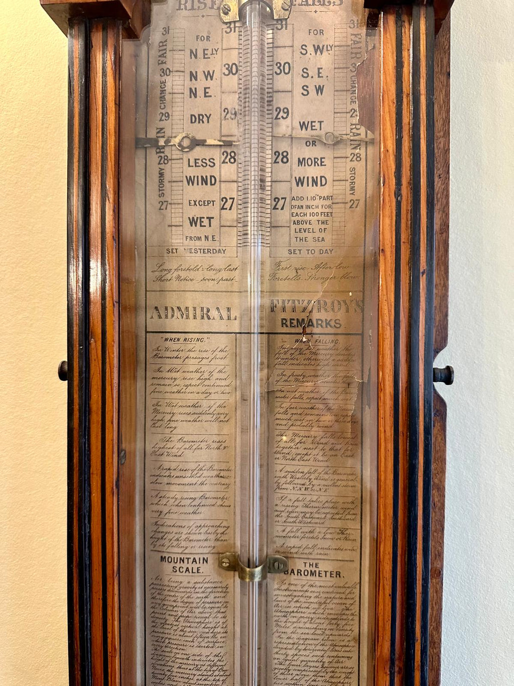 Barometer, Antique, Admiral Fitzroy, Victorian, Mahogany