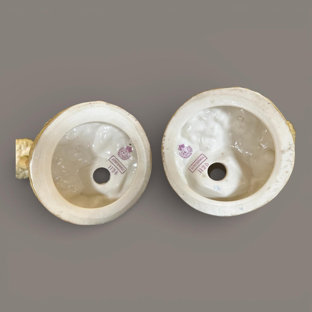 Royal Worcester, Figural Candle Holder, Boy & Girl, James Hadle 1895