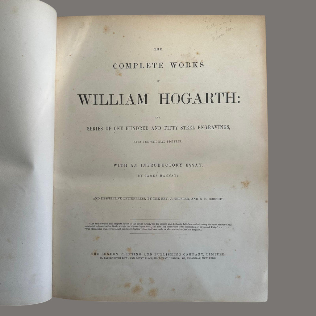 Complete Works of William Hogarth, c.1860 – Leather Bound Engravings Volume