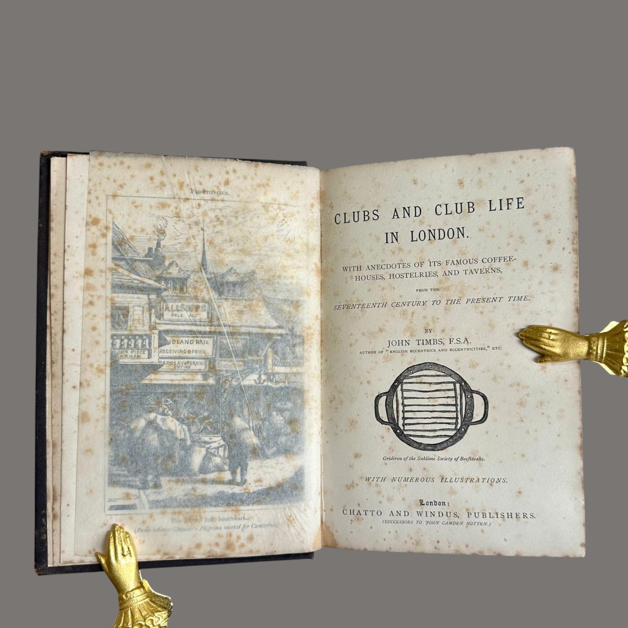 "Clubs and Club Life in London" by John Timbs – Chatto & Windus, Victorian Leather Bound