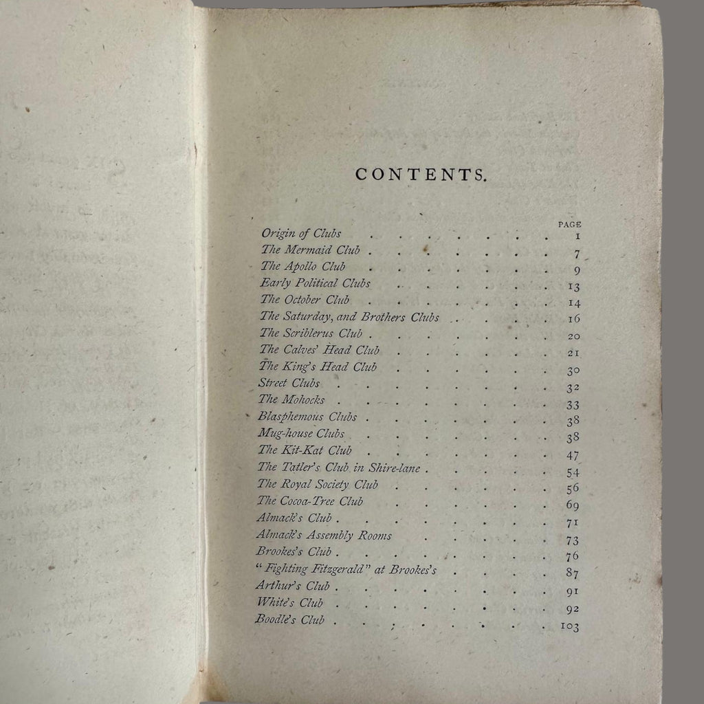 "Clubs and Club Life in London" by John Timbs – Chatto & Windus, Victorian Leather Bound