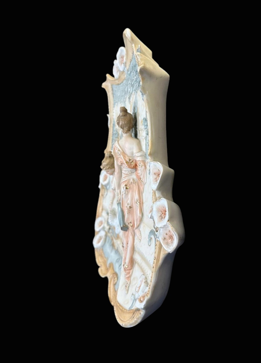 Antique Art Nouveau Bisque Porcelain Hanging Plaques with Classical Ladies, Continental, Late 19th/Early 20th Century