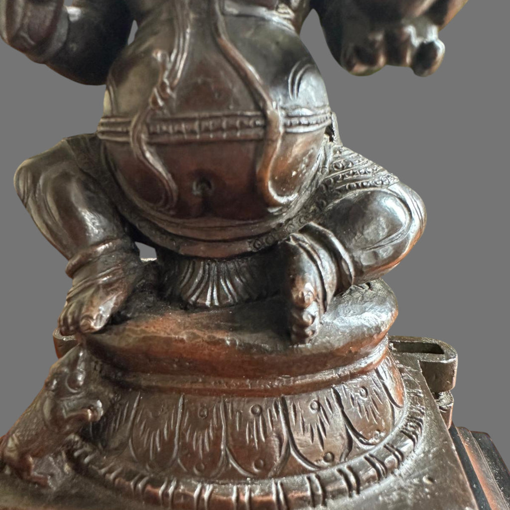 Antique, 19th-century, South Indian Bronze, Lord Ganesh