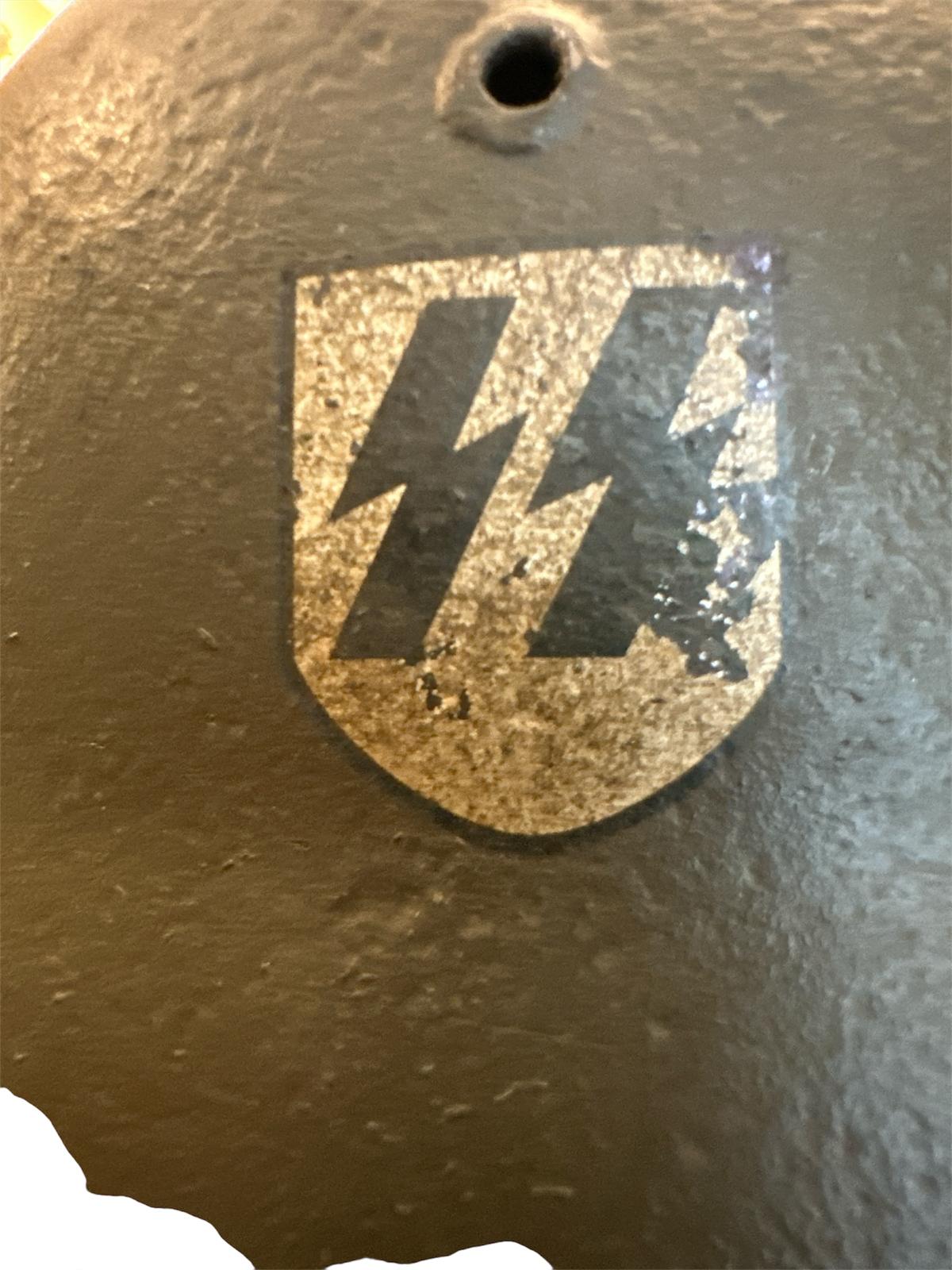 WWII German, M40 Helmet, ET62,Rare Waffen SS Double Decal, 1940 Dated Liner, Collector Grade