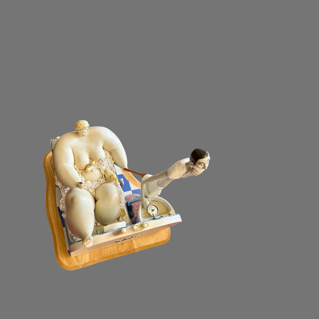 Peekaboo, a humorous bathroom morning routine scene.