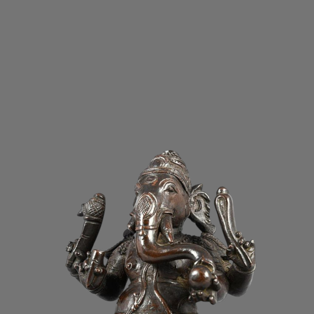 Antique, 19th-century, South Indian Bronze, Lord Ganesh