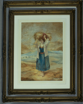 Antique, watercolour painting, by French artist, Jules Bouvier, (1800-1867)