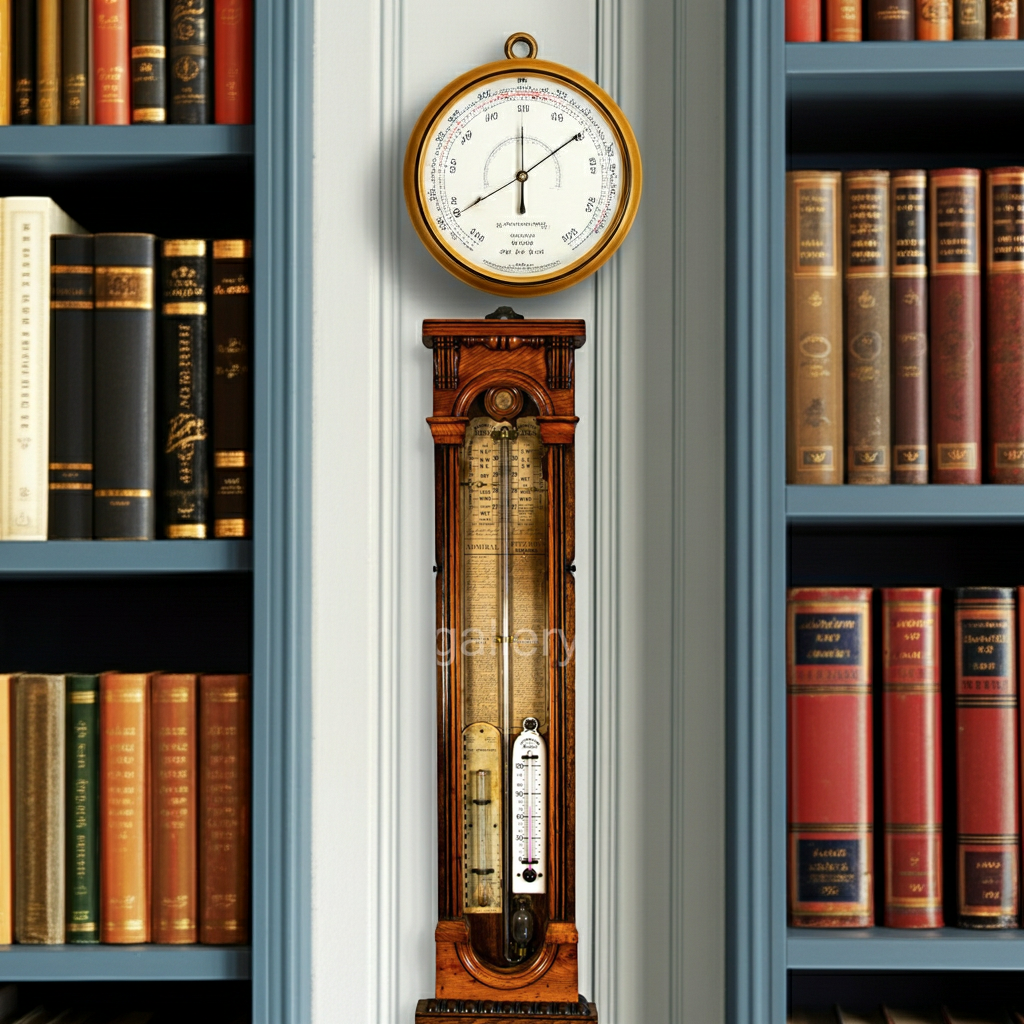Antique Admiral Fitzroy Barometer, Fattorini & Sons Bradford, Mahogany & Oak Case with Thermometer, Late Victorian, 115cm