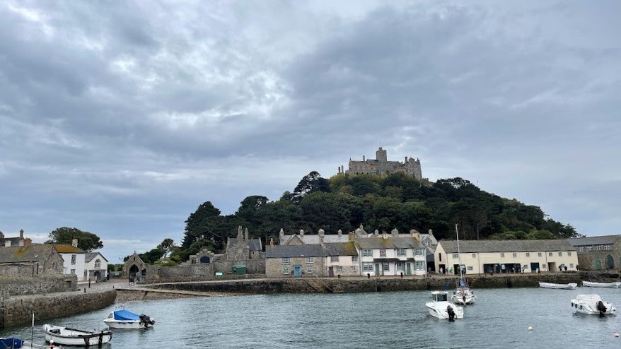 Oil Painting, ˜St Michael™s Mount, Cornwall™, Vintage, Oval, Gilt framed on board