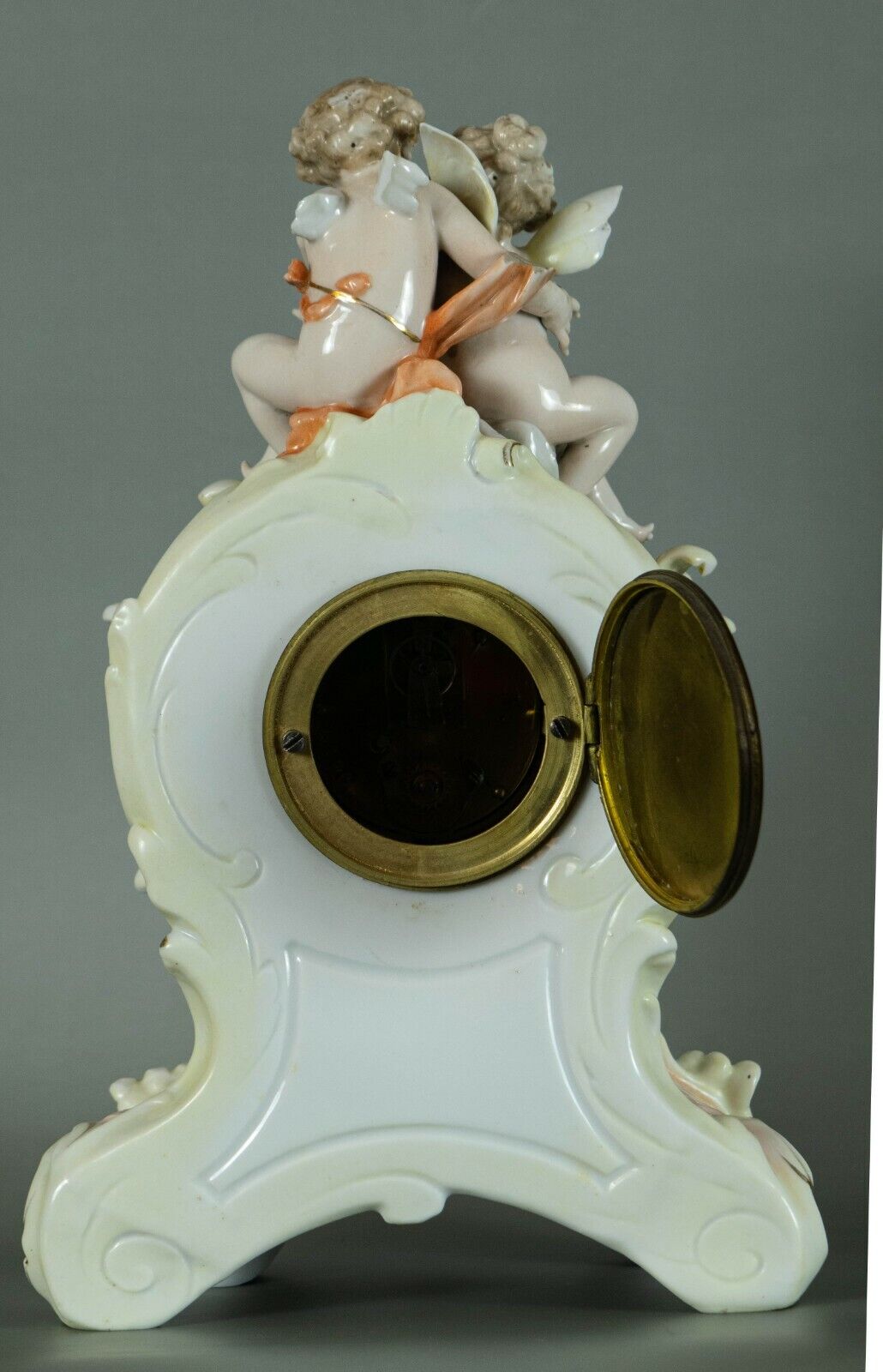Mantle Clock, German, Porcelain Antique, Richard Eckett & Co