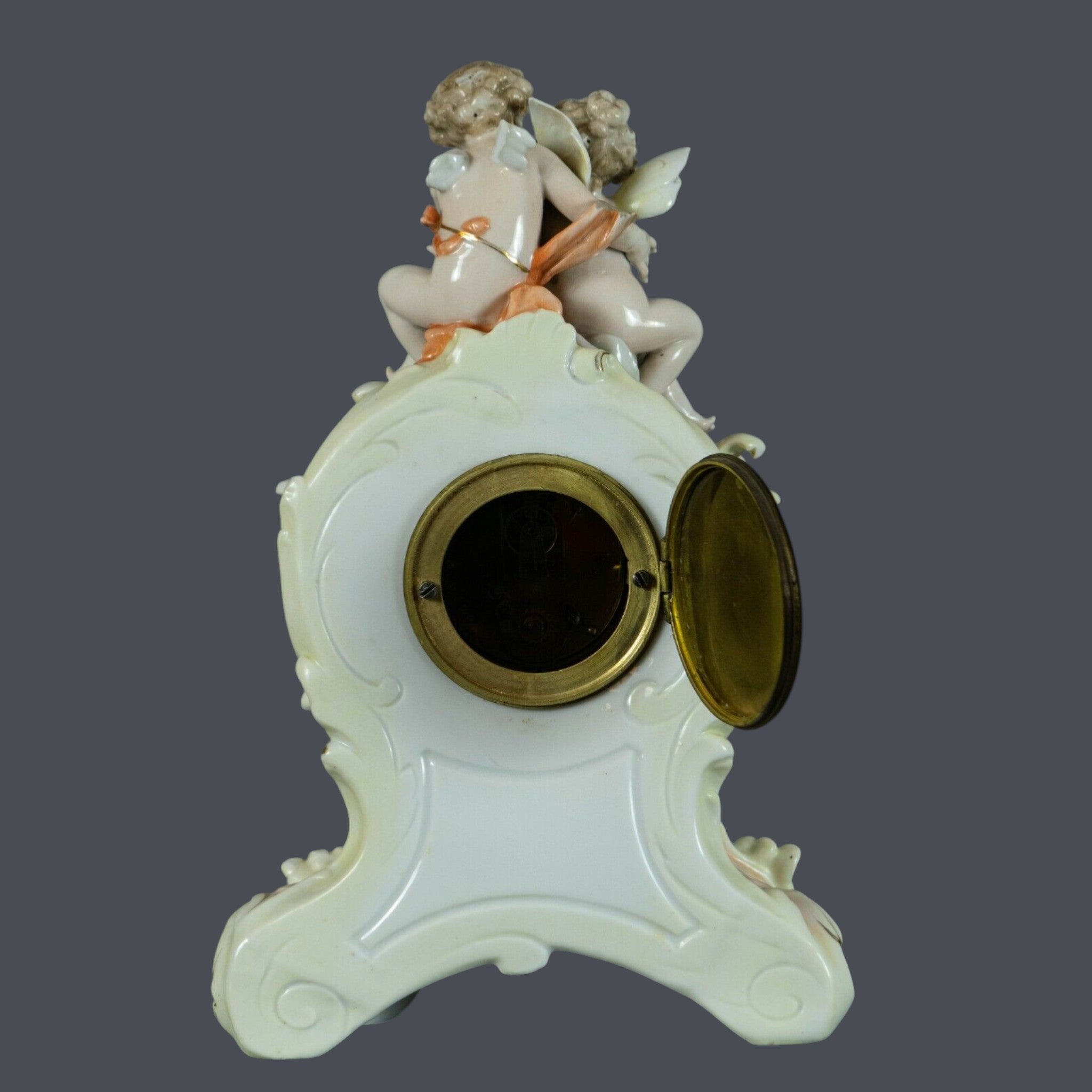 Mantle Clock, German, Porcelain Antique, Richard Eckett & Co