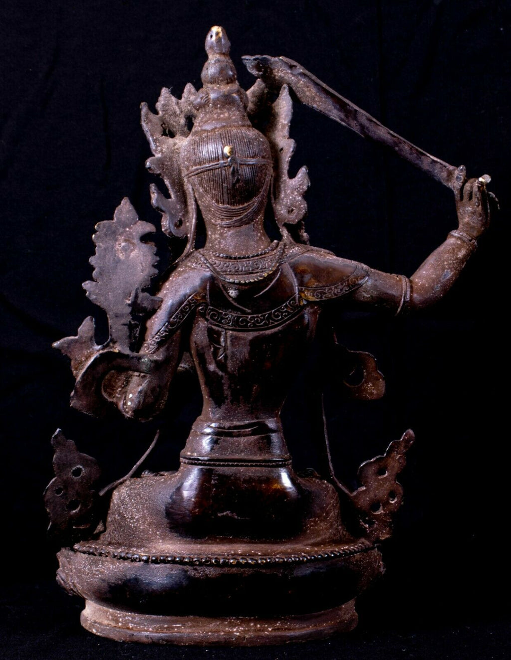 Antique, Bronze, seated Manjushri, 1900's