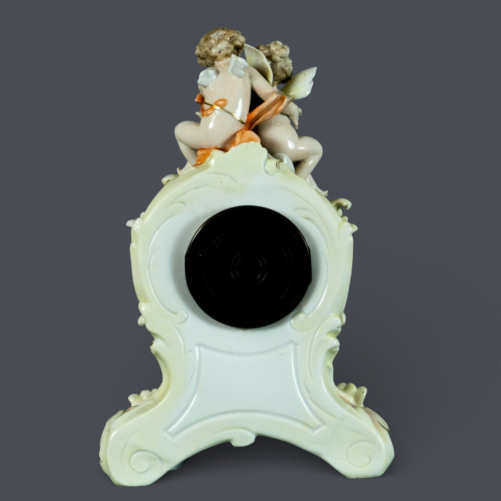 Mantle Clock, German, Porcelain Antique, Richard Eckett & Co