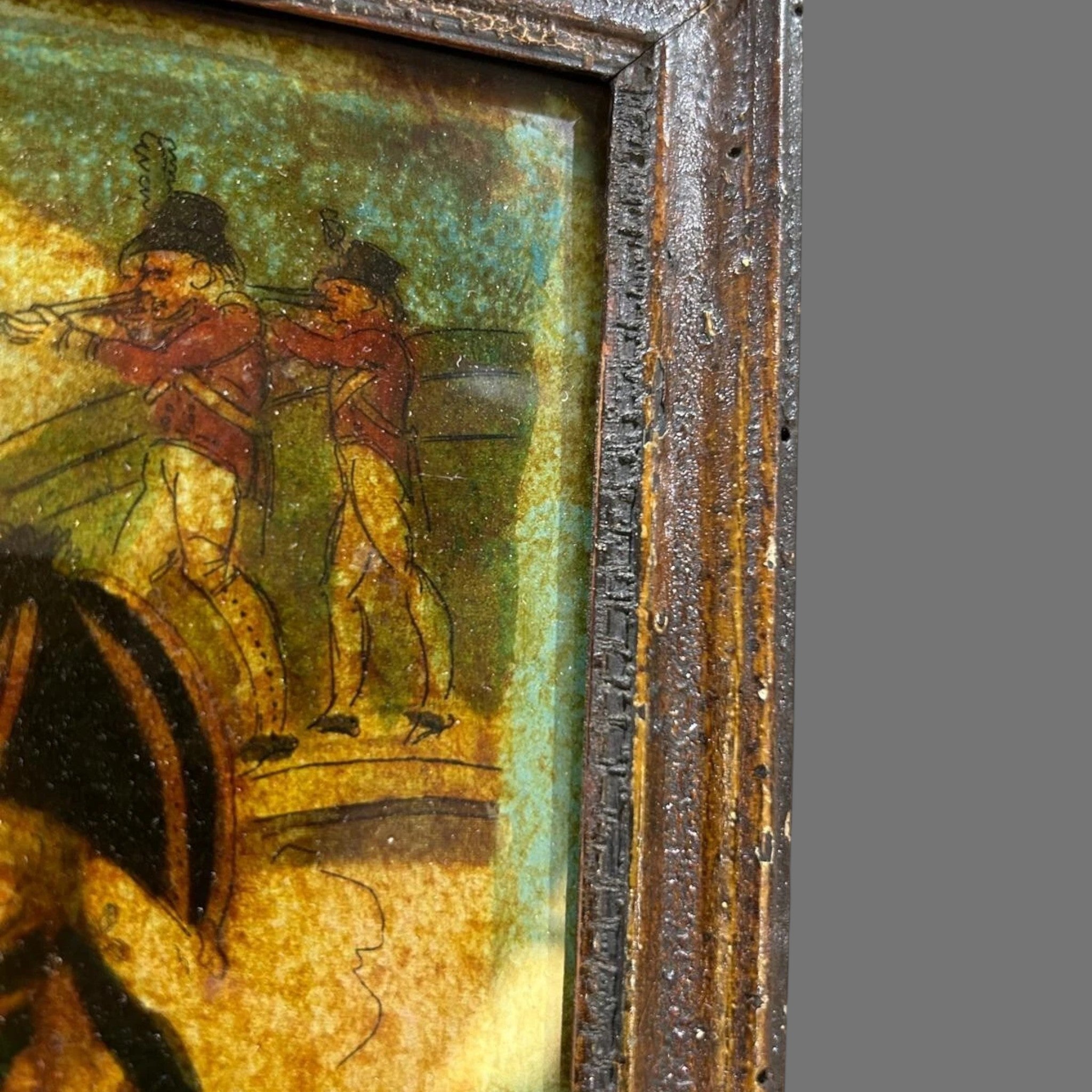 19th C, Reverse, Glass Painting, Death of Lord Nelson, Trafalgar,