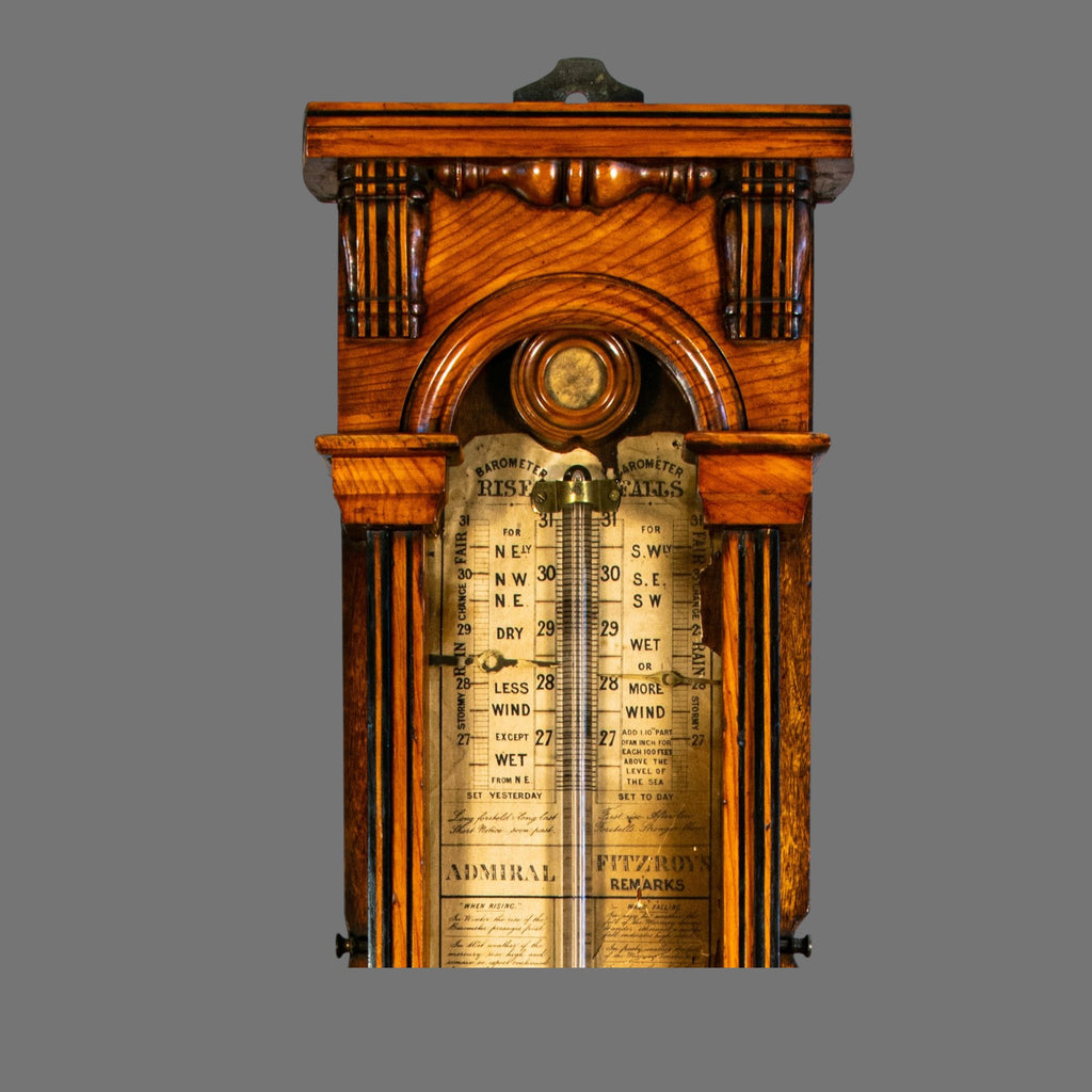 Barometer, Antique, Admiral Fitzroy, Victorian, Mahogany