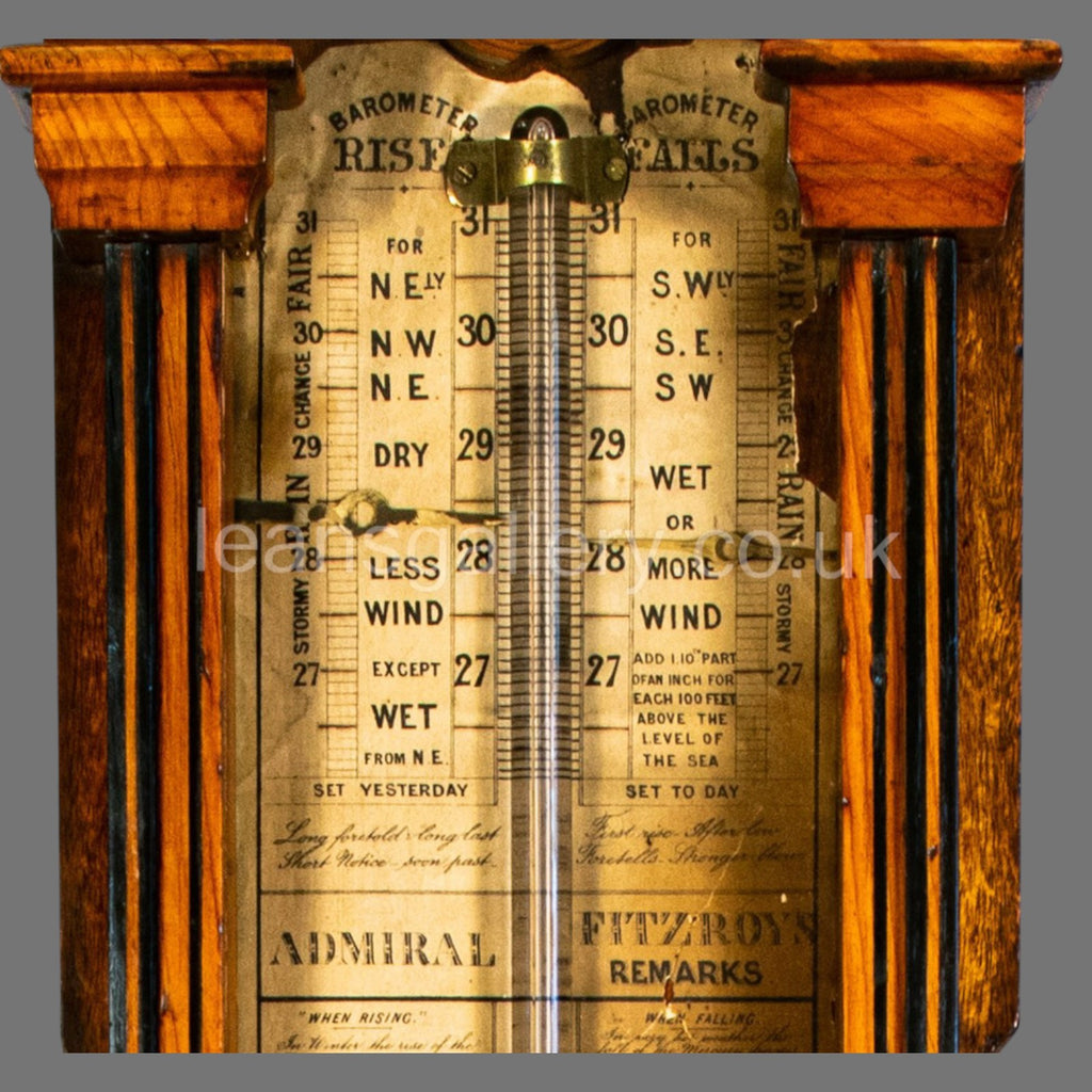 Barometer, Antique, Admiral Fitzroy, Victorian, Mahogany