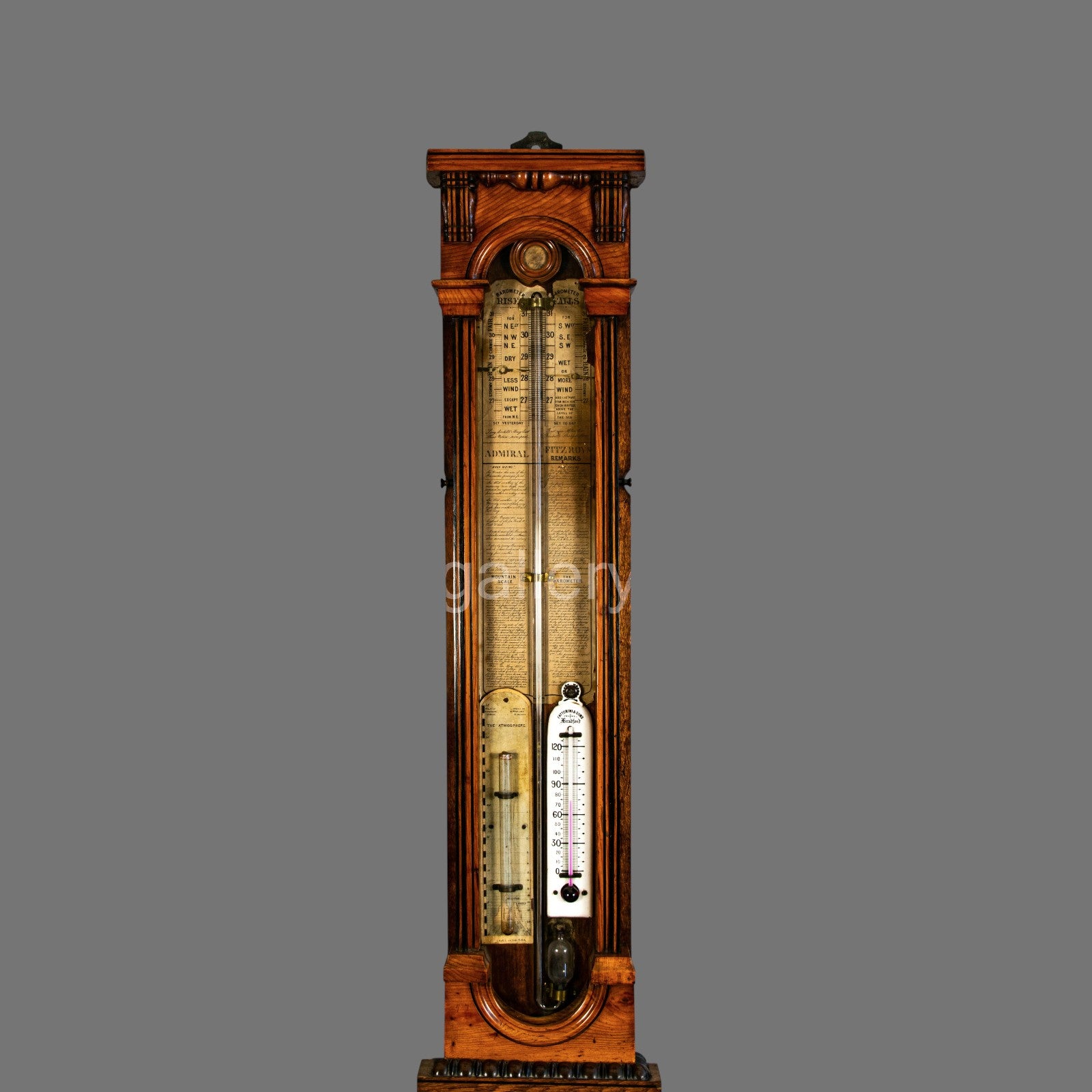 Barometer, Antique, Admiral Fitzroy, Victorian, Mahogany