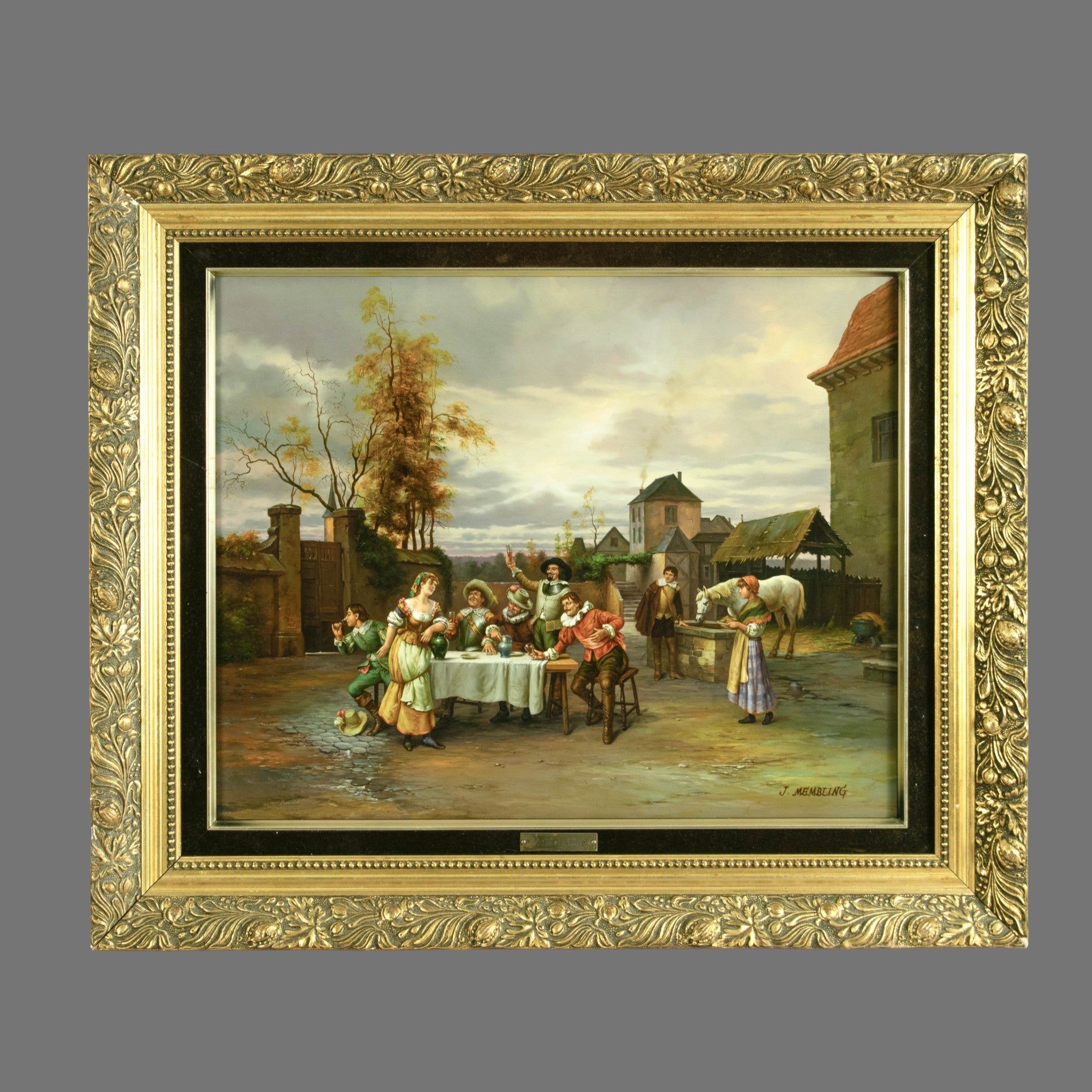 Oil Painting,Vintage, Tavern scene, Merry Evening,