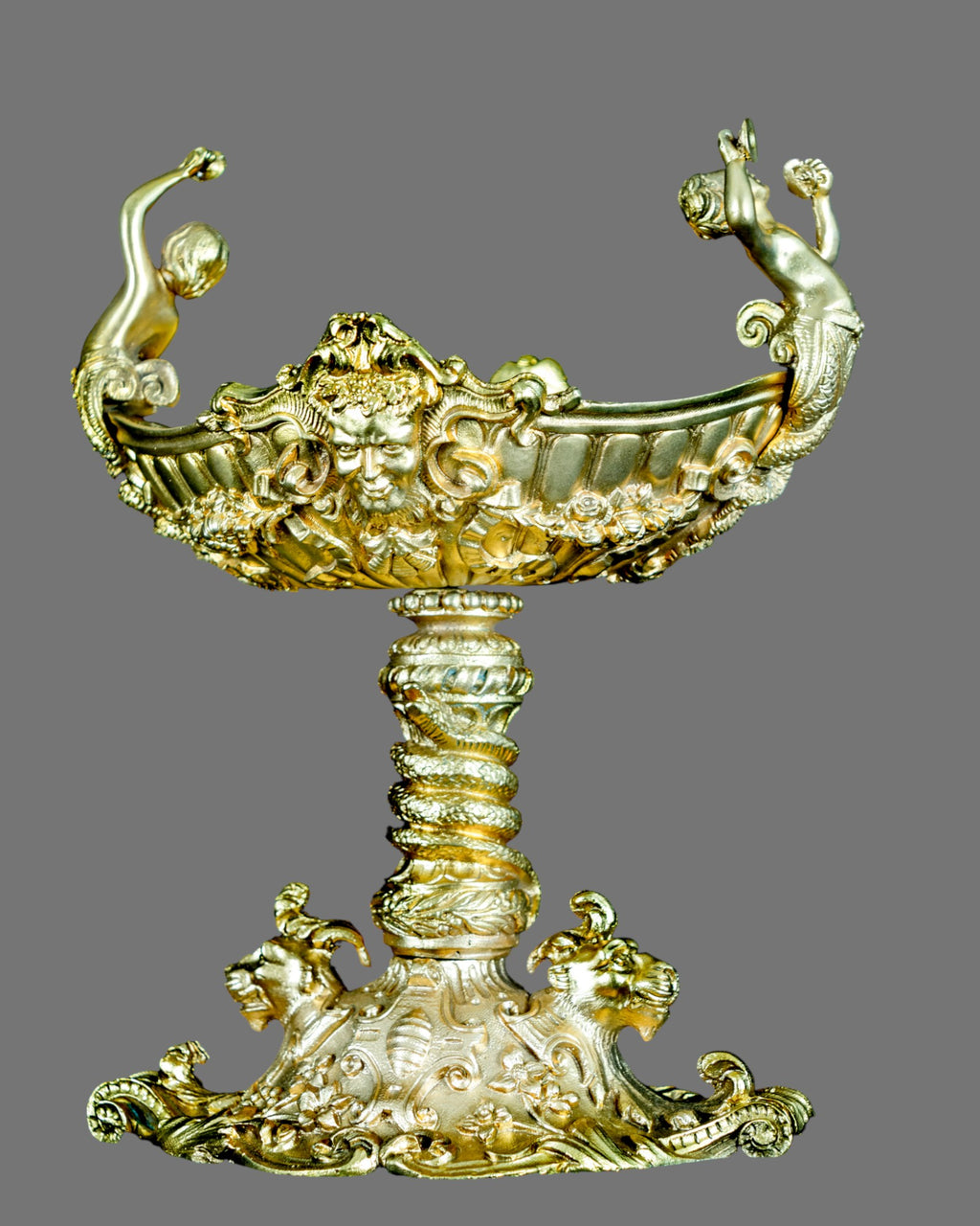 Tazza, Late 19/20th Century, Gilt Bronze, Rococo Form