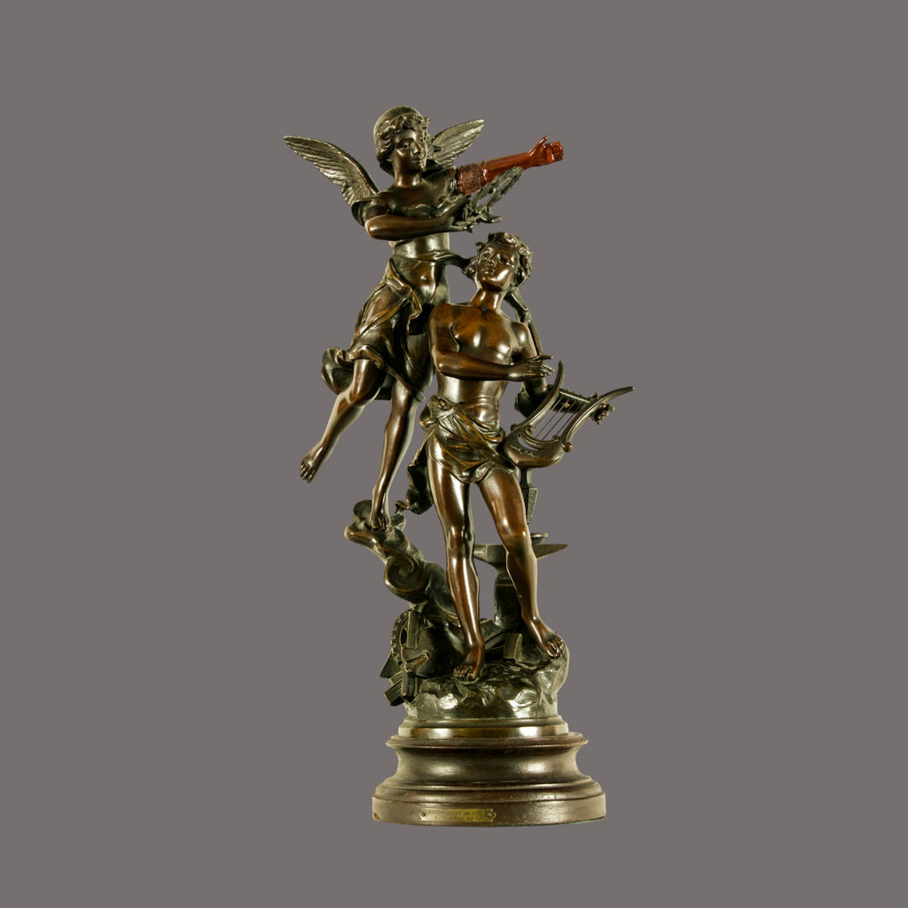 Antique, Sculpture, Coronationm of the Arts, 1890, Spelter
