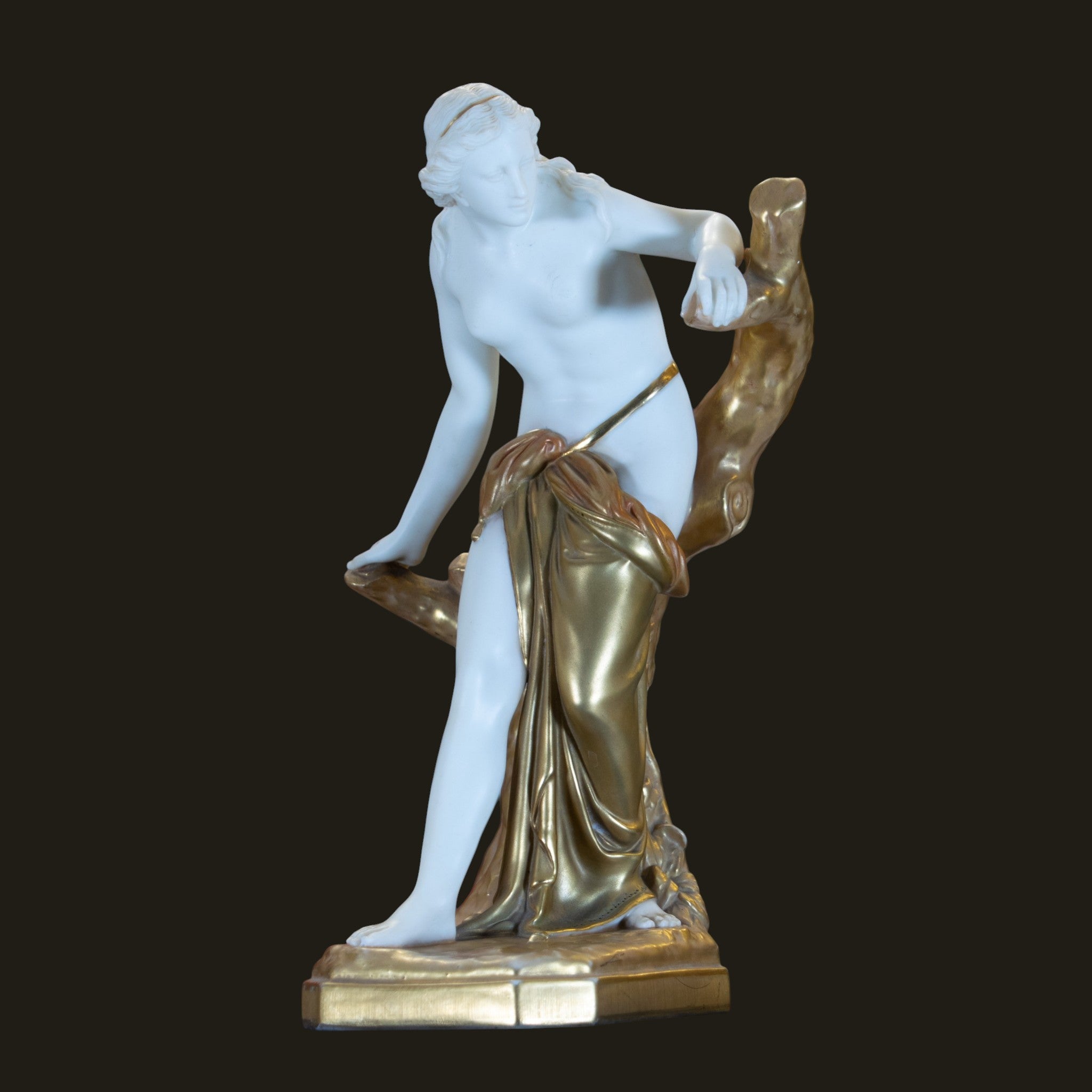Royal Worcester 'The Bather Surprised' Porcelain Figure, Model 486, 1921