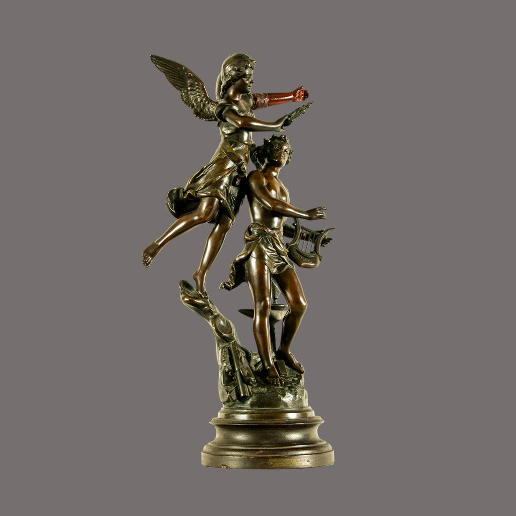 Antique, Sculpture, Coronationm of the Arts, 1890, Spelter