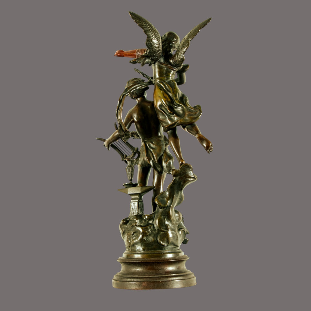 Antique, Sculpture, Coronationm of the Arts, 1890, Spelter