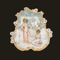 Antique, Wall plaques, German, Pretty Ladies,