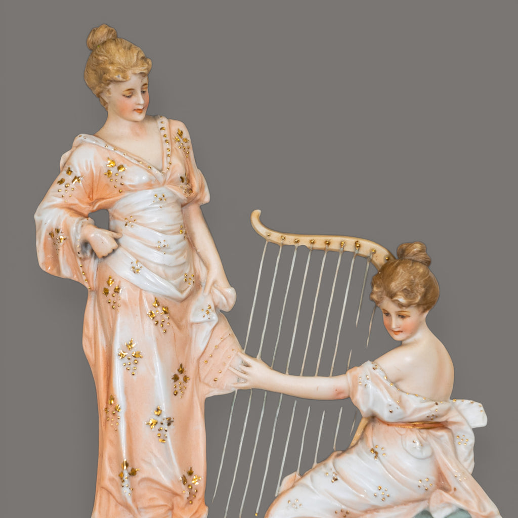 Antique, Wall plaques, German, Pretty Ladies,