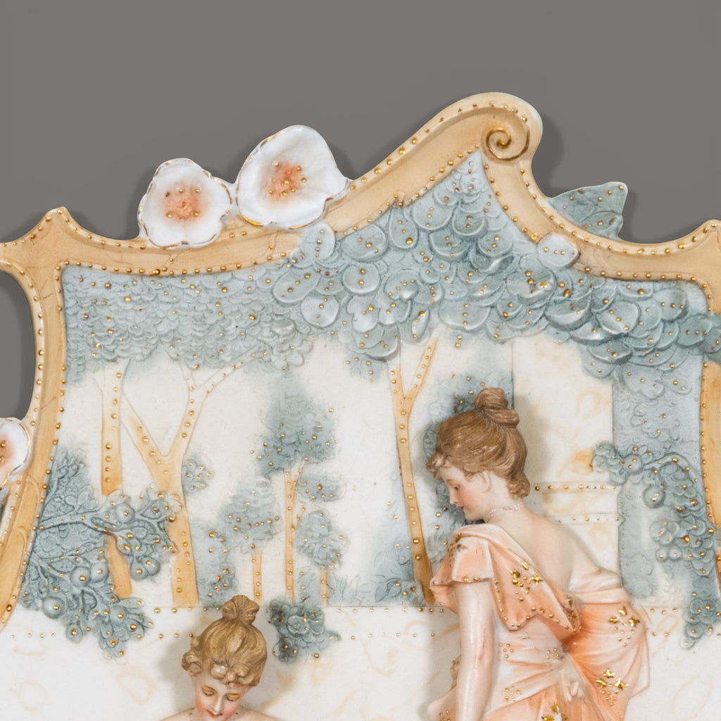 Antique, Wall plaques, German, Pretty Ladies,