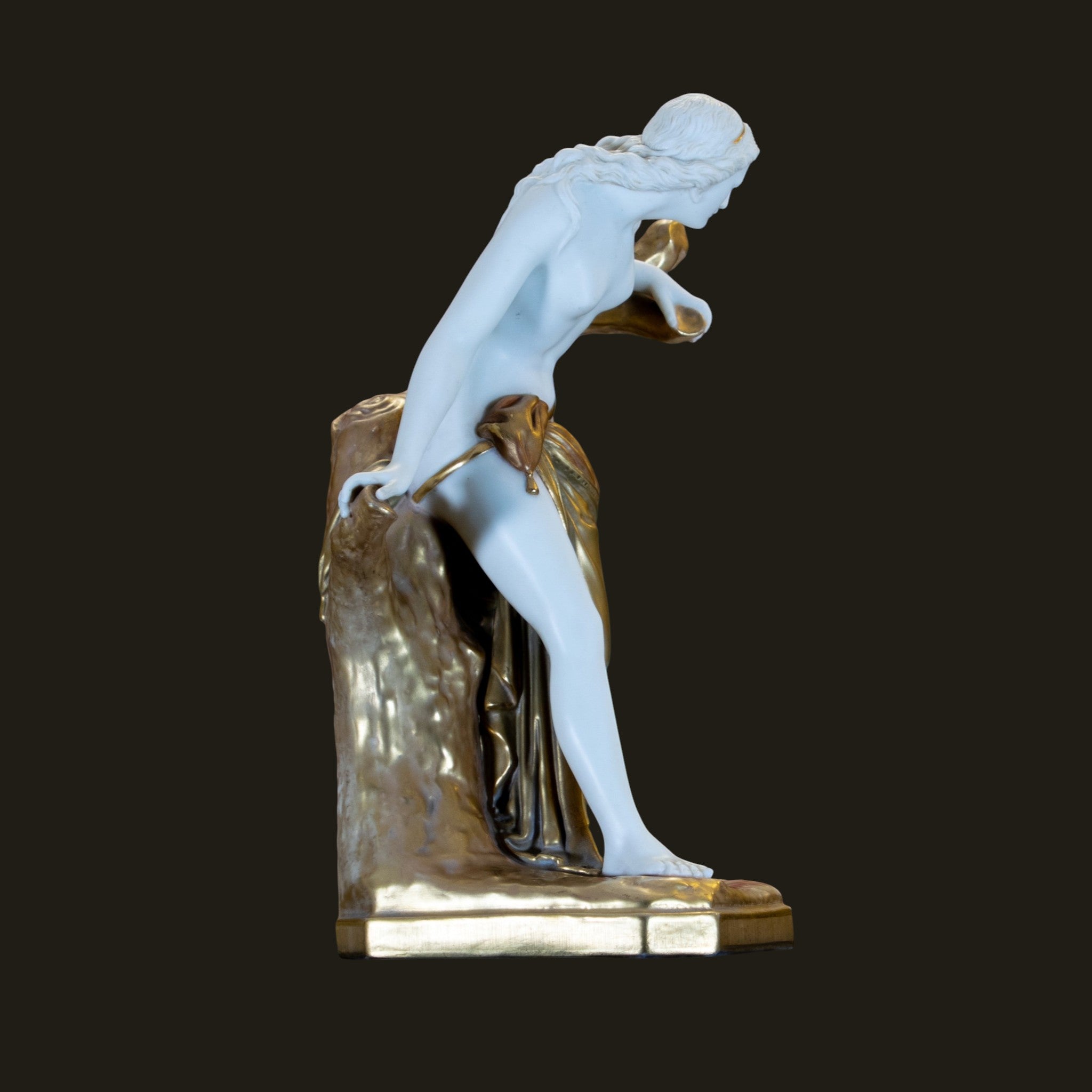Royal Worcester 'The Bather Surprised' Porcelain Figure, Model 486, 1921