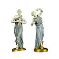 Antique Royal Worcester Porcelain Figurines 'Music' 1902 designed James Hadley