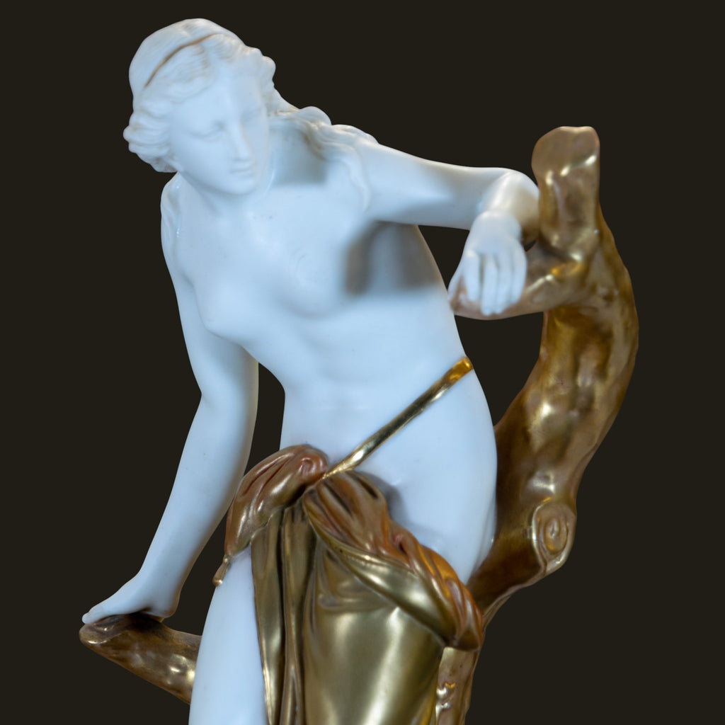 Royal Worcester 'The Bather Surprised' Porcelain Figure, Model 486, 1921