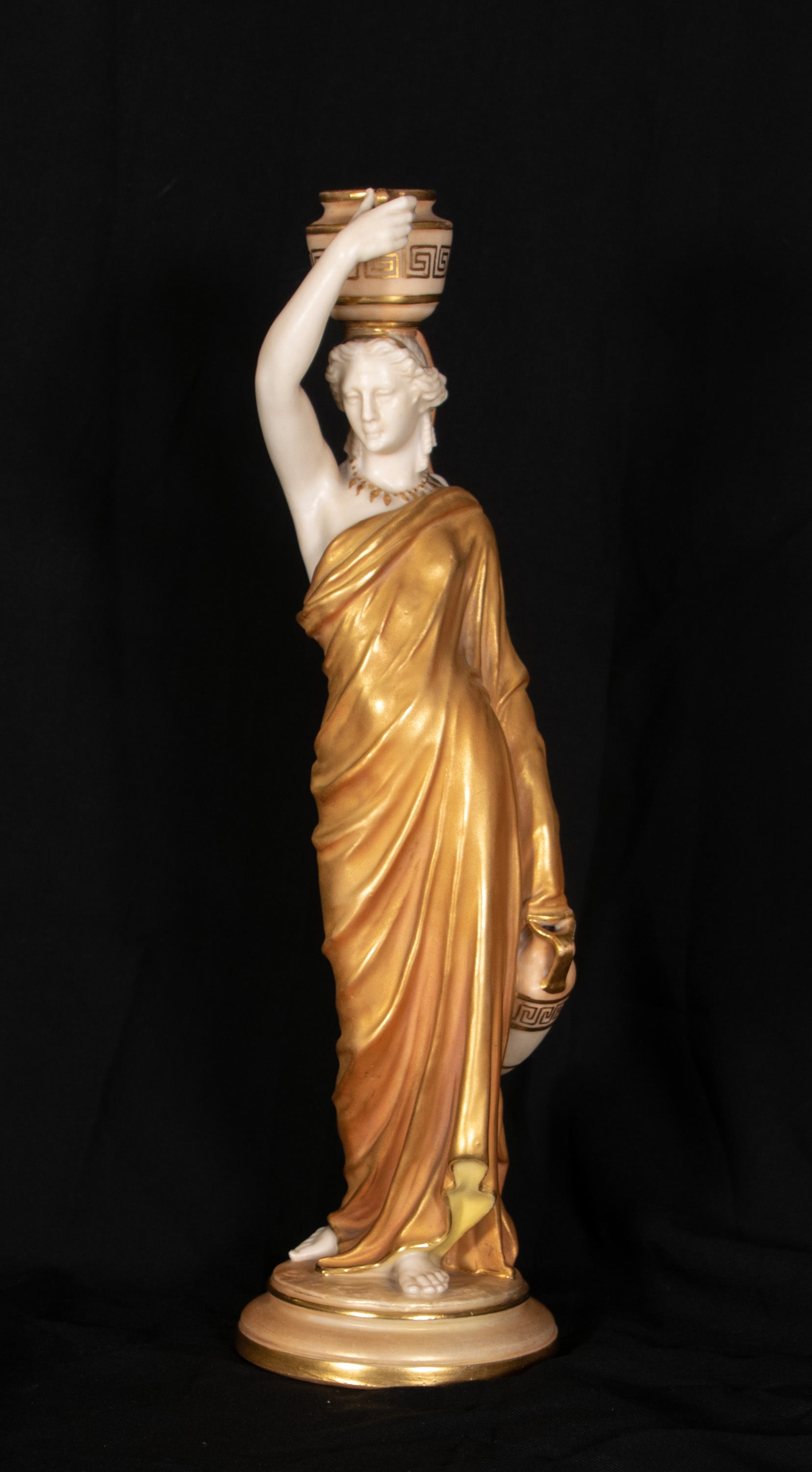 Royal Worcester, Porcelain Maiden, Classical Woman with Pot & Jug