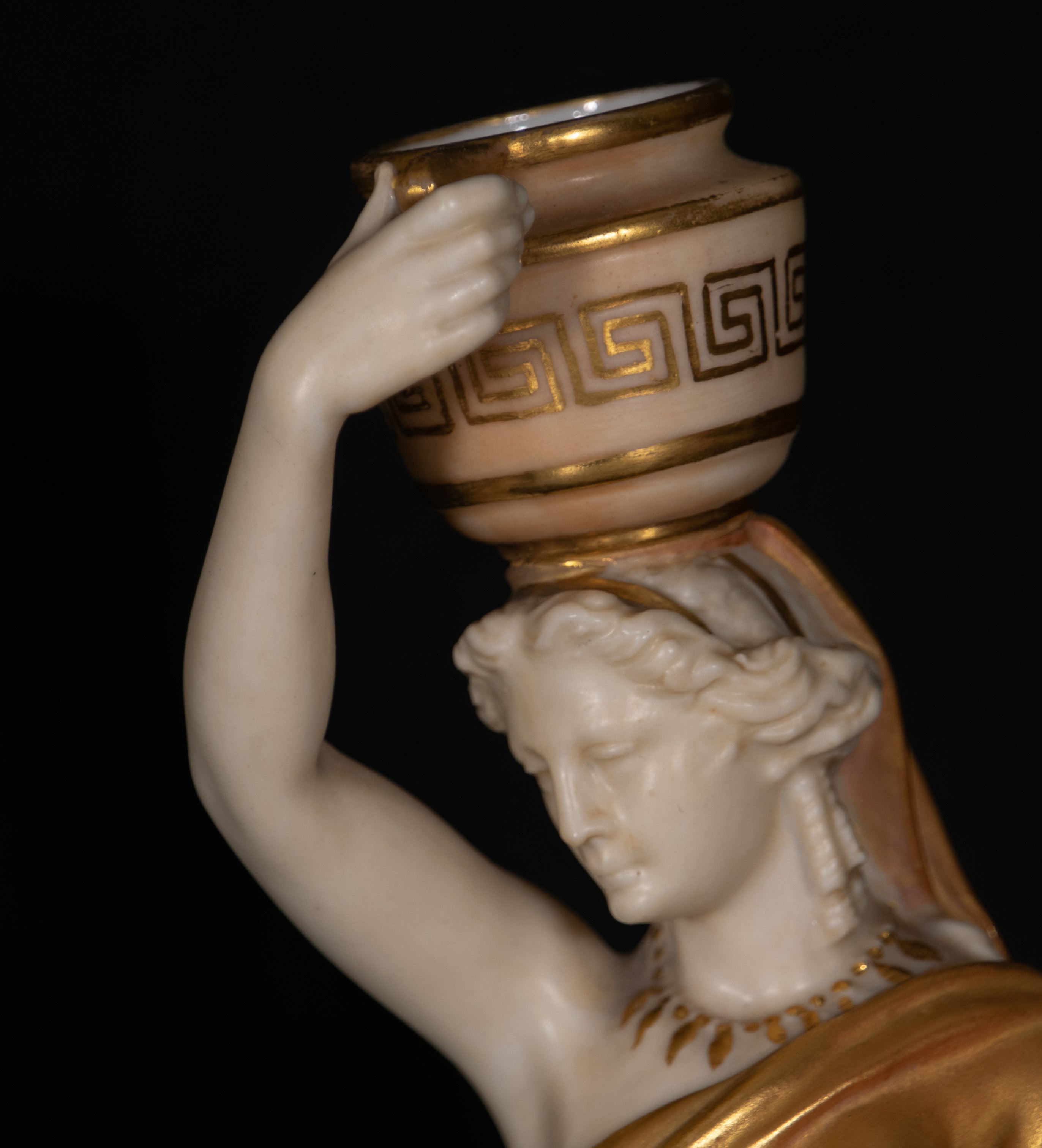 Royal Worcester, Porcelain Maiden, Classical Woman with Pot & Jug