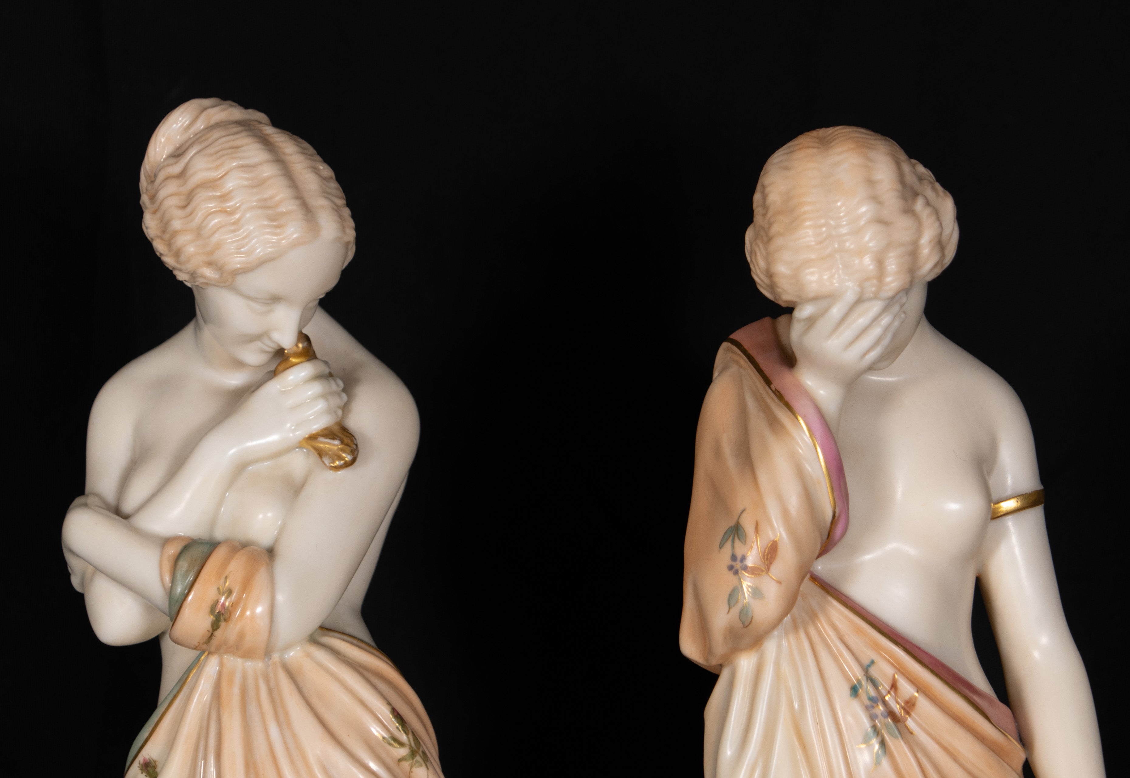 Royal Worcester, Figurine, Joy And Sorrow, Cream