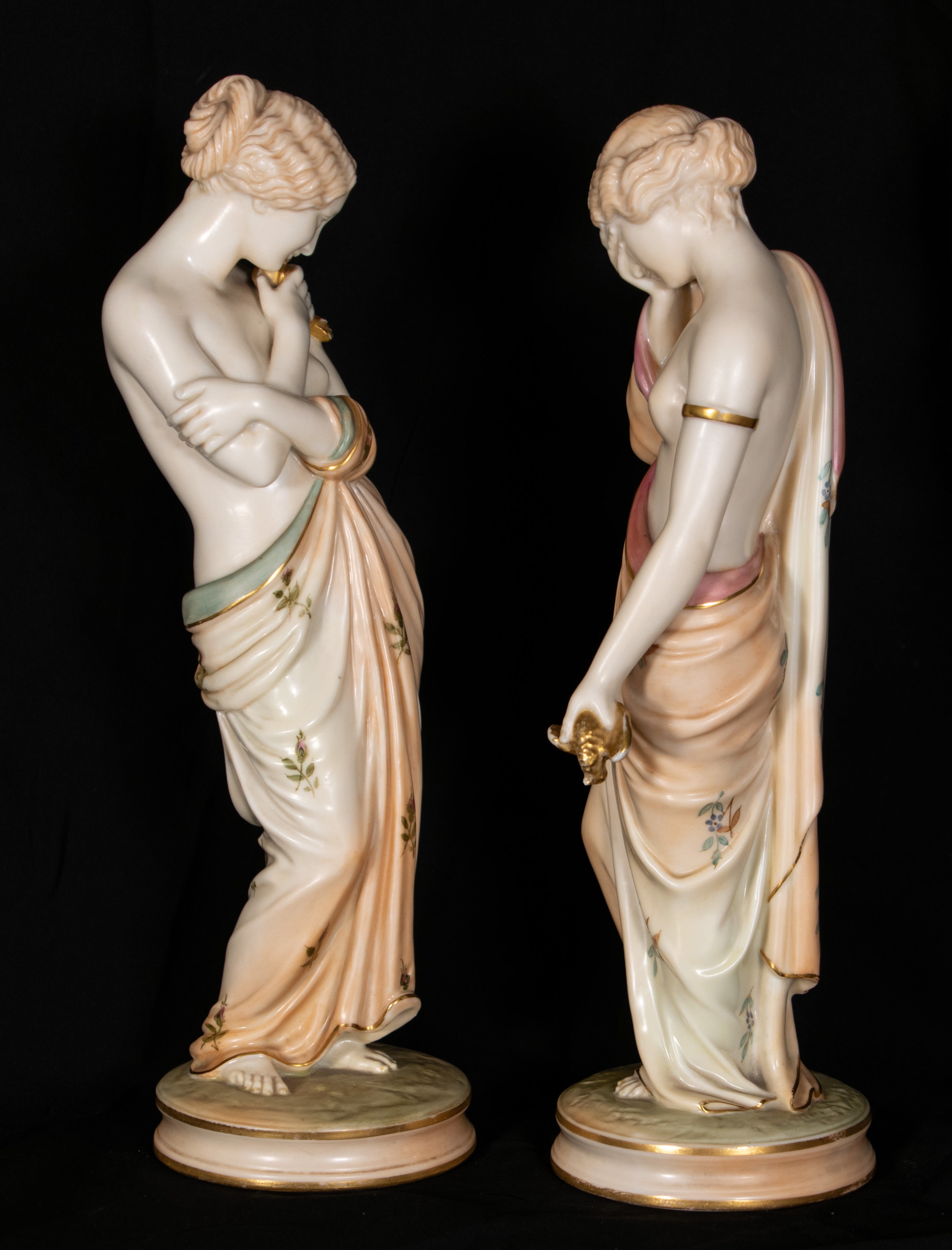Royal Worcester, Figurine, Joy And Sorrow, Cream