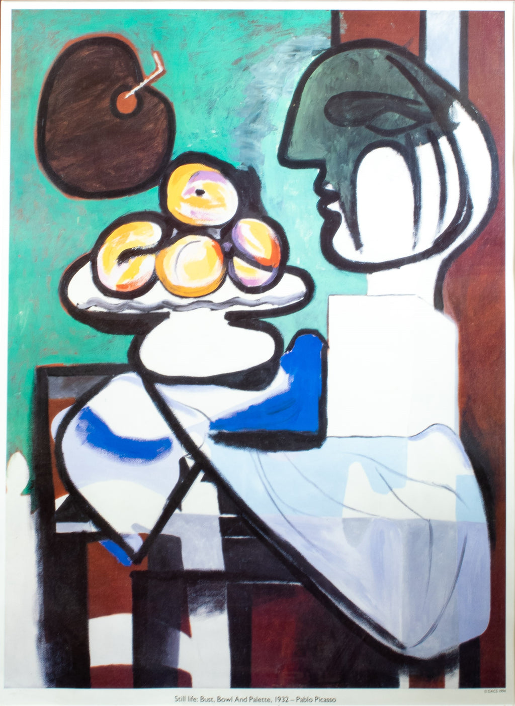 Frame, Antique style, Picasso Print, Lady with fruit bowl